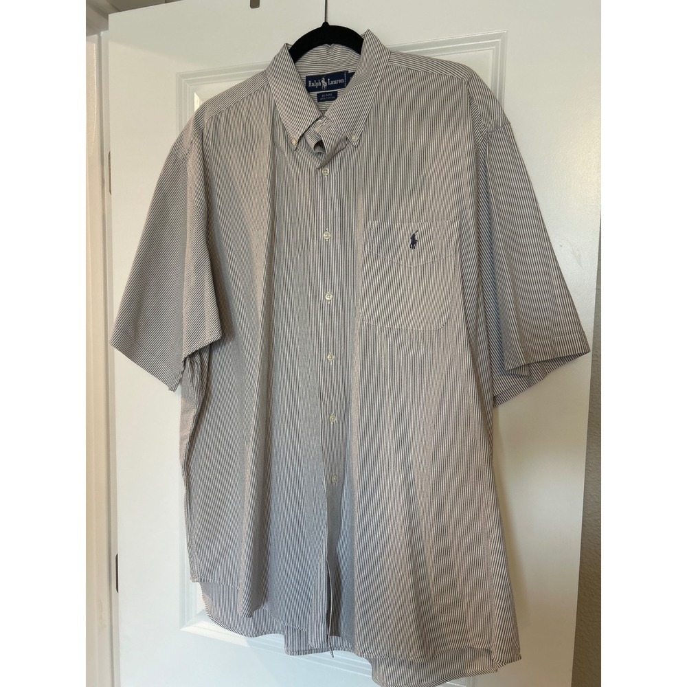 Polo Ralph Lauren Men's Striped Short Sleeve Button Down Shirt XL Blaire Fit